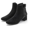Stiefelette LASCANA, Damen, Gr. 36, schwarz (schwarz, glitzer), Textil, unifarben, Glitzer, elegant, Schuhe, mit raffiniertem Detail und Blockabsatz, kurzer Stiefel VEGAN