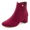 Stiefelette LASCANA, Damen, Gr. 37, rot (bordeaux), Obermaterial: 100% Textilmaterial. Futter: 100% Textilmaterial. Decksohle: 100% Textilmaterial. Laufsohle: 100% Synthetik, unifarben, klassisch, Schuhe, mit bequemen Blockabsatz, Ankle Boots,...