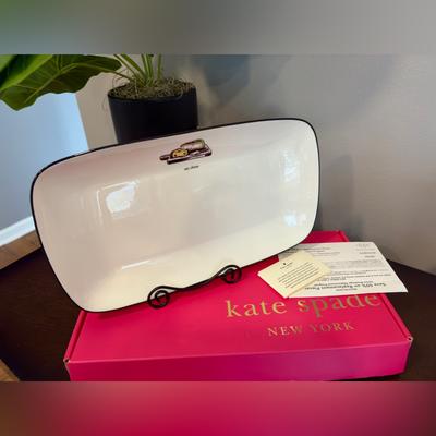 Kate Spade Dining | Kate Spade ~ Lenox Concord Cause A Stir Hors D'oeuvres Say Cheese Tray Nib | Color: Pink/White | Size: Os