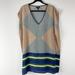 J. Crew Tops | J. Crew 100% Silk Tunic Top Womens Small Blue Printed V Neck Short Sleeve | Color: Blue | Size: S