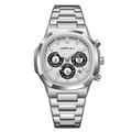 Crrju décontracté marque sportive bracelet en acier inoxydable montres pour hommes nouveau chronographe montres à quartz avec date 2309