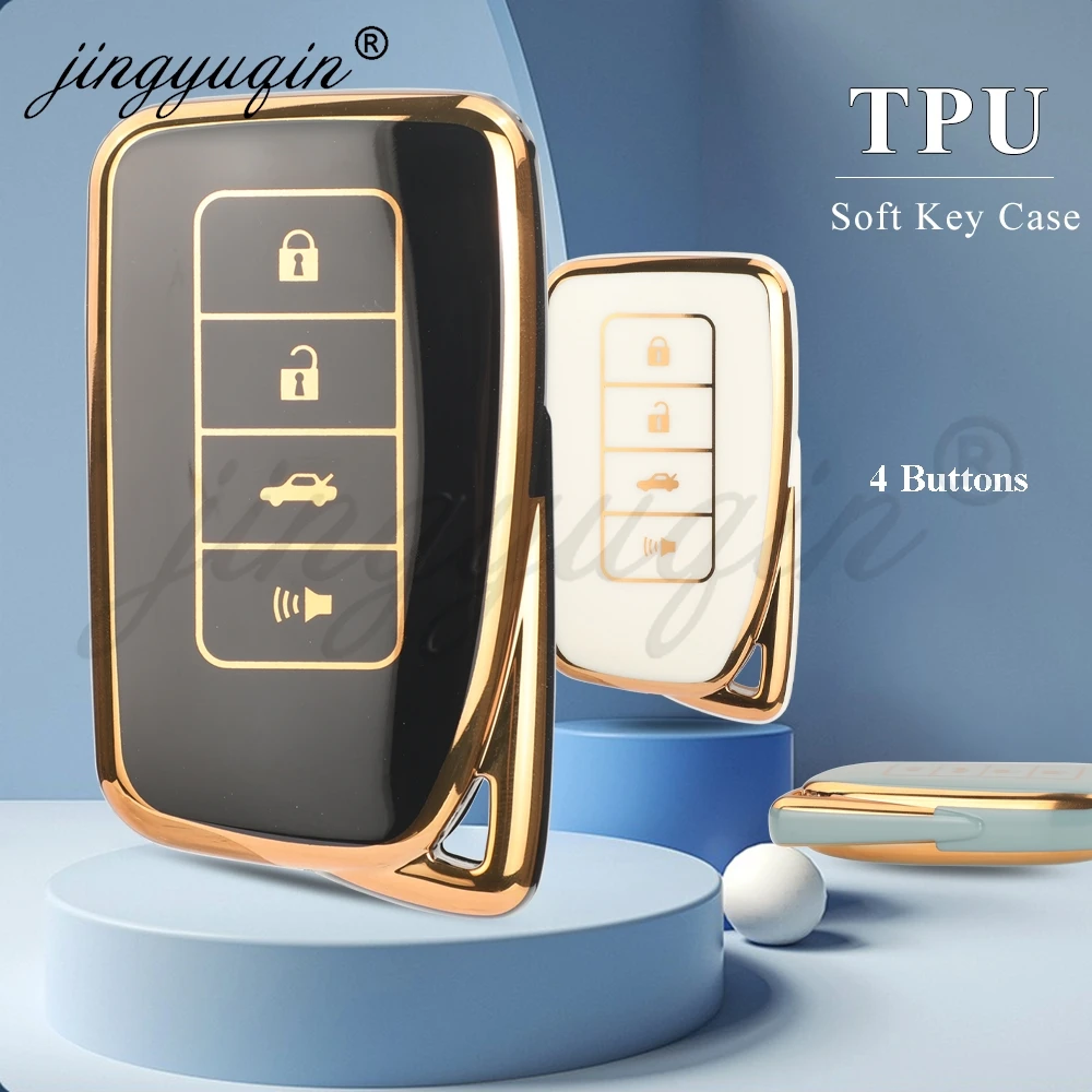Jingyuqin TPU Auto Schlüssel Fall Abdeckung für Lexus RX350 NX300 Es300h Rx450h GS300 GX470 IS250 ES350 LX570 GX460 Is300h Shell Fob Halter Image