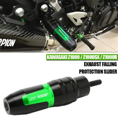 Für z1000 z1000r z1000sx motorrad cnc aluminium crash pads auspuff schieber crash protector mit logo