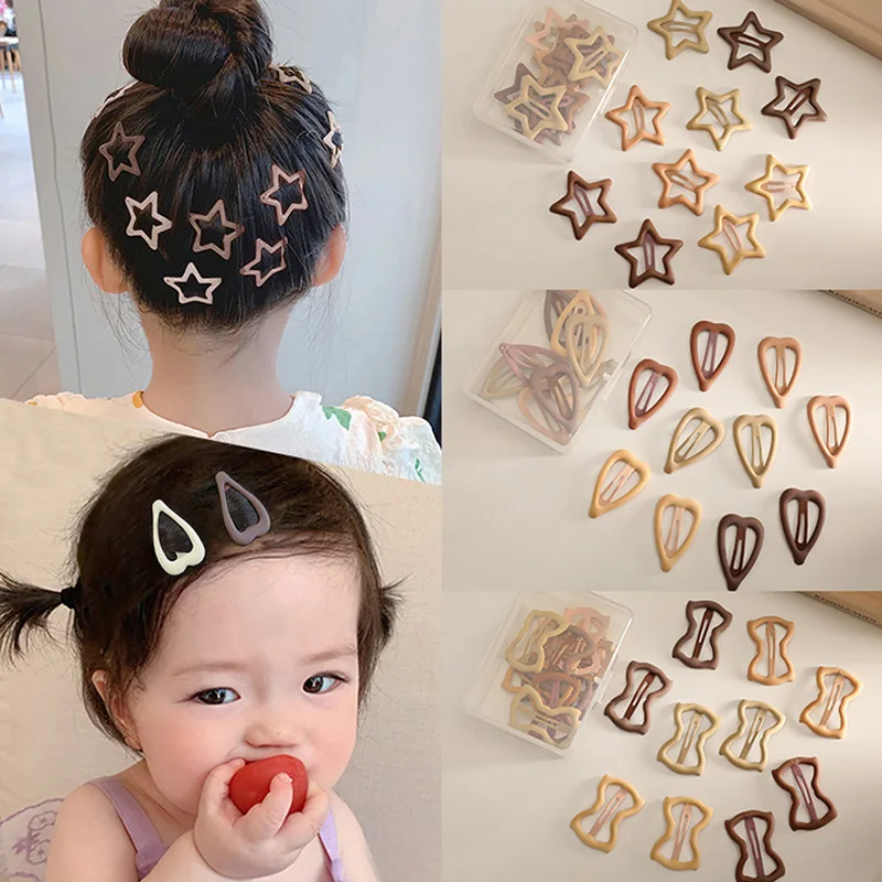10 teile/satz Baby Mädchen BB Clip niedlichen Stern Bär Haarnadeln Kinder Haarschmuck für kleine Mädchen Haars pange Baby Kinder Kopf bedeckung Image