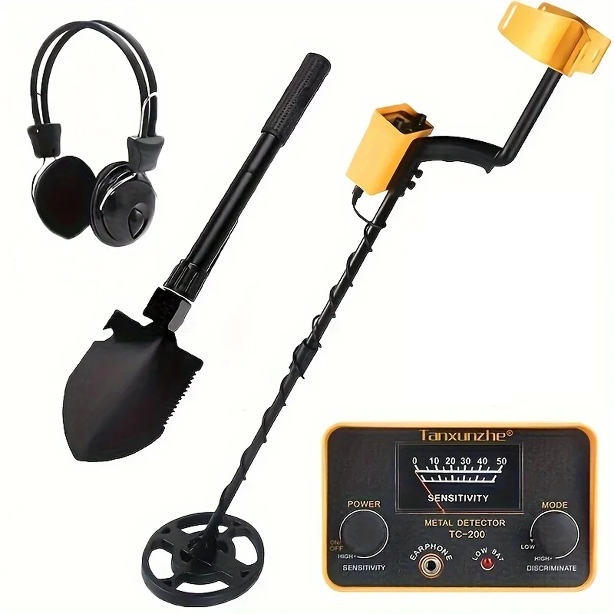 TC-200 Metall detektor unterirdischer Metall gold detektor einstellbarer Tracker für Schatzsuche kommt mit Schaufel kopfhörer anzug Image