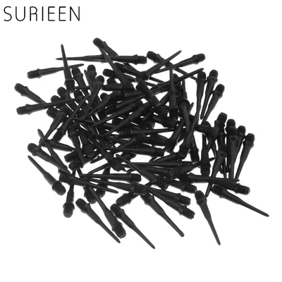 SURIEEN Nylon 100 Stücke Von Schwarz Weiche Spitze Punkte Fit Für Weiche Spitze Darts Elektronische Darts Mit 2BA Schraube Gewinde dart Zubehör Image