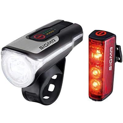 Fahrradbeleuchtung Set aura 80 fl / Blaze Set led akkubetrieben Schwarz - Sigma