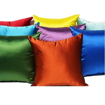 Imitated Silk Pillow Case 100% Satin Cushion Cover 50X50 Solid Pillowcase 60x60cm Home Decor for