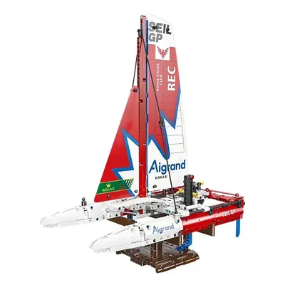 Models F50 Hydrofoil Sailboat Building Blocks Technical Racing Yacht Ocean Sailing Ship Bricks