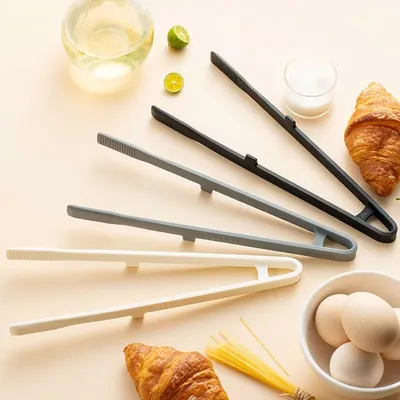 Silicone Grill Tongs Non-Stick Food Bread Clip Heat Resistant BBQ Salad Cooking Serving Clamp Steak