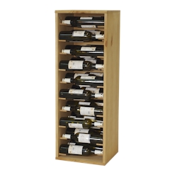 Weinregal der Godello-Serie aus hellem Kiefernholz mit 30 Flaschen Frontetiketten Image