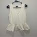 J. Crew Tops | J Crew White V Neck Ruffle Bottom Tank Top Size Xxs | Color: White | Size: Xxs