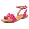 Sandale LASCANA "Sommerschuh", Damen, Gr. 40, pink, Obermaterial: 100% Ziegenleder. Futter: 100% Schweinsleder. Decksohle: 100% Rindsleder. Laufsohle: 100% Synthetik, unifarben, modisch, Schuhe Riemchensandale, Sandalette, Sommerschuh aus...