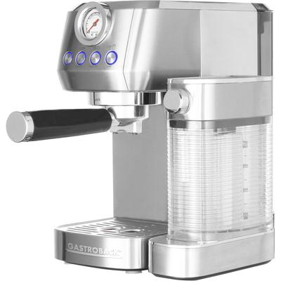 GASTROBACK Espressomaschine "42722 DESIGN ESPRESSO PICCOLO PRO M" Kaffeemaschinen mit integriertem, automatischem Milchaufschäumer silberfarben (silber)