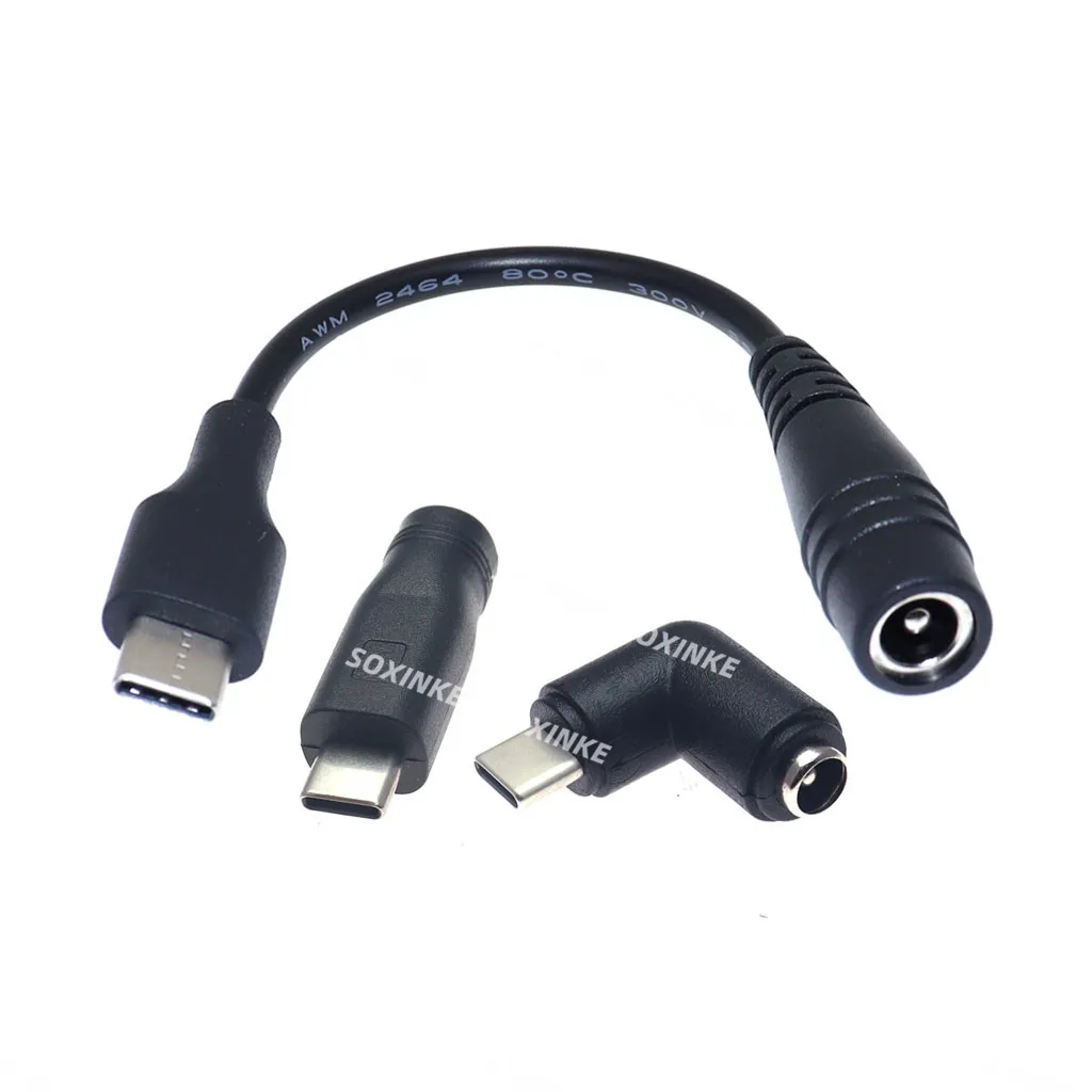 Jack femmina DC5.5 x 2.1 mm a USB 3.1 tipo C Spina maschio USB-C maschio Adattatore connettore di alimentazione CC da CC a tipo C maschio 15 cm