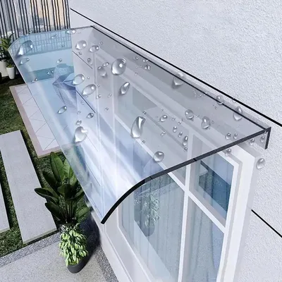 40cm Door Window Awning PC Board Cover Outdoor Front Door Patio Sun Shelter Window Eaves Rain Cover