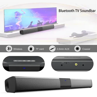 20W Wireless Bluetooth Soundbar Stereo Speakers Home Theater Audio TV Sound Bar Surround Sound
