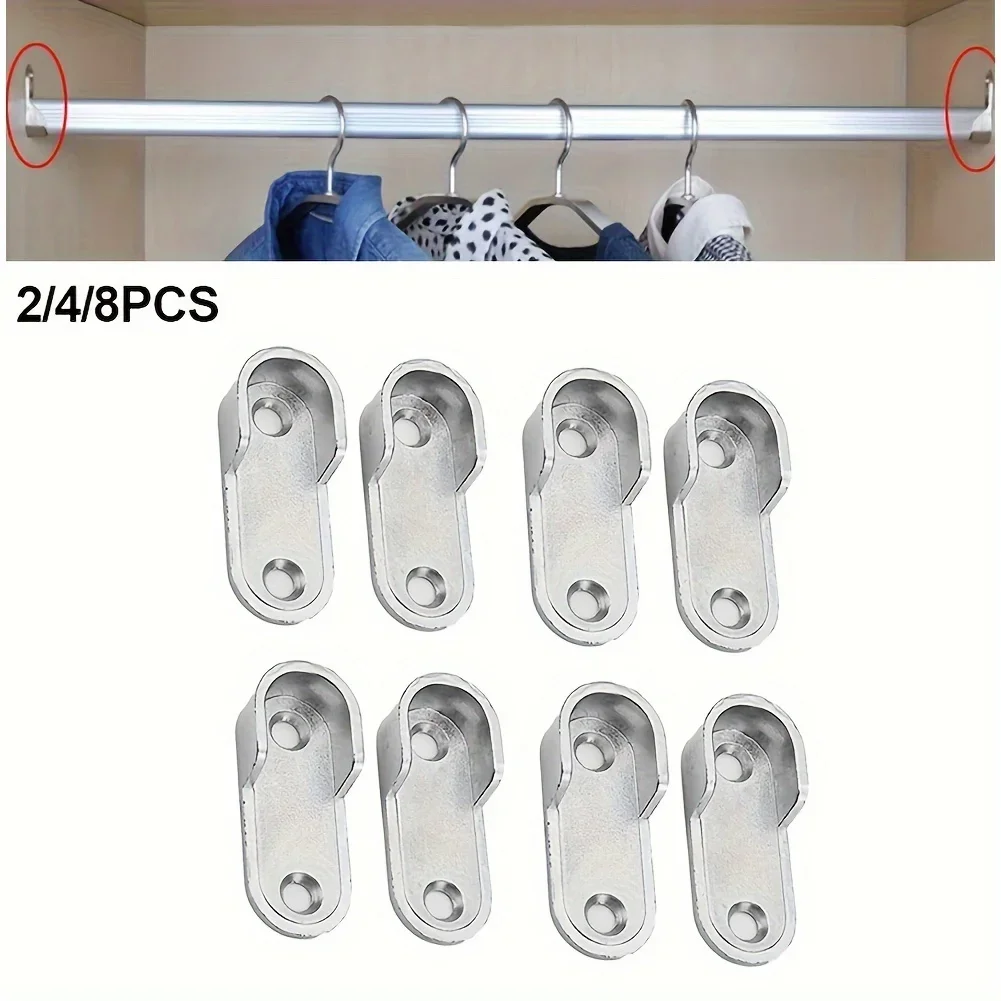 Support de Tube pour vêtements de garde-robe, 2/4/8 pièces, Support d'extrémité de poteau de tige de placard, Support épais, quincaillerie de placard, accessoires de meubles