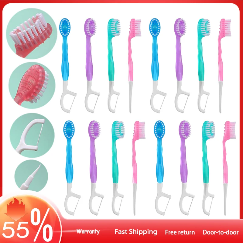 2 in 1 Mini-Duft Zahnbürste Frucht geschmack explodierte Perle Zahnbürste tragbare Zahnseide Hotel reise Einweg zahnbürste Image