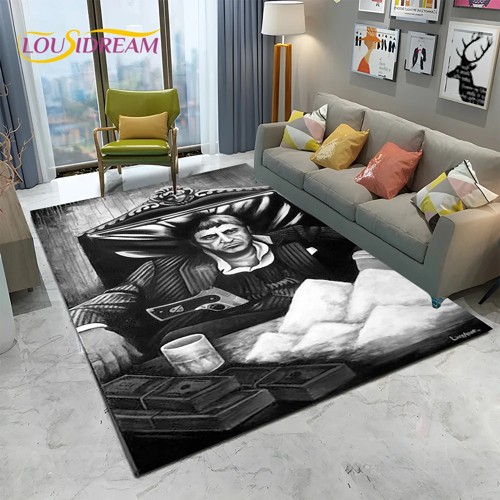 Scarface 3d klassischen Film Tony Teppich Teppich für zu Hause Wohnzimmer Schlafzimmer Sofa Fuß matte Dekor, Kinder Spielbereich Teppich rutsch feste Boden matte Image