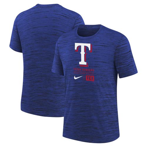 Texas Rangers großes Logo Velocity T-Shirt – Blau – Jugendliche