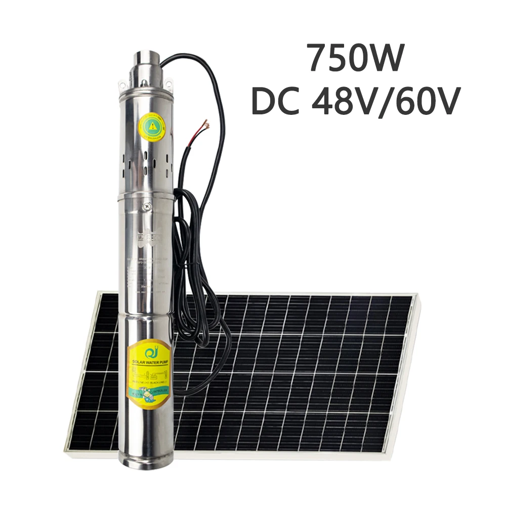 750w Solar DC48V bürstenlose Schrauben wasserpumpe mit eingebautem Regler maximaler Wasser durchfluss 2000Liter/Stunde Solar-Tiefbrunnen pumpe