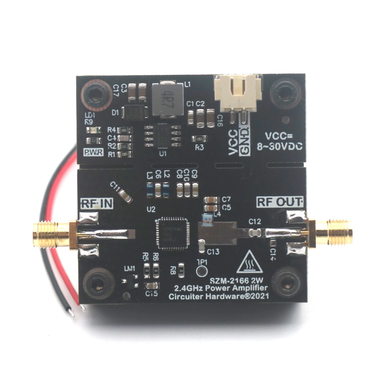 SZM2166 2.4G 2W RF Leistungsverstärker WIFI RF Verstärker 30DB 12V 24V DC 2.4GHZ WIFI Sender Bluetooth Bildübertragung AMP Image