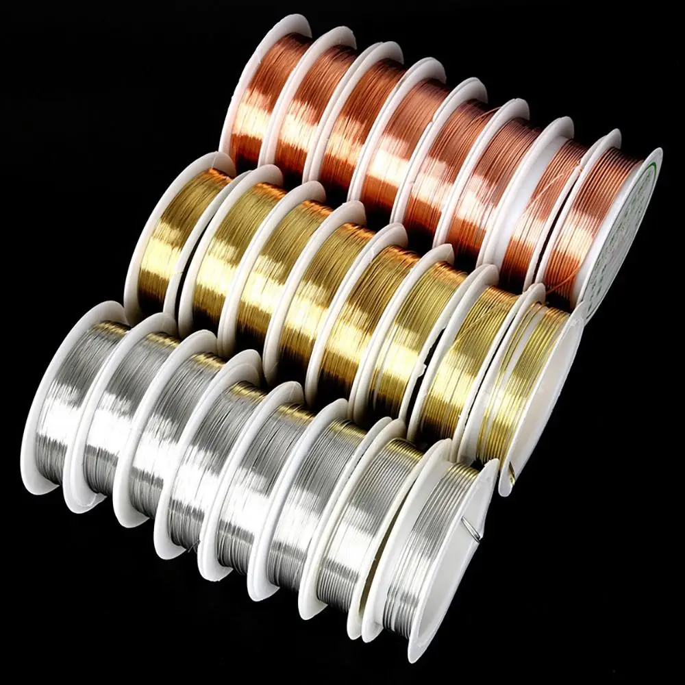 1 Rolle 0.2/0.4/0.6/0.8/1mm Gold Silber weiches Kupfer farbe cht Perlen Draht Handwerk Armband Halsketten Schnur Schnur DIY Zubehör