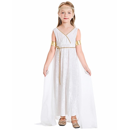 Kleid Cosplay Kostüm Griechische Göttin Vintage inspiriert Kinder Mädchen Karneval Maskerade Party Maskerade Verkleiden Image
