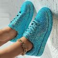 sneakers da donna con plateau e glitter argento - scarpe casual con lacci scintillanti per feste e street style