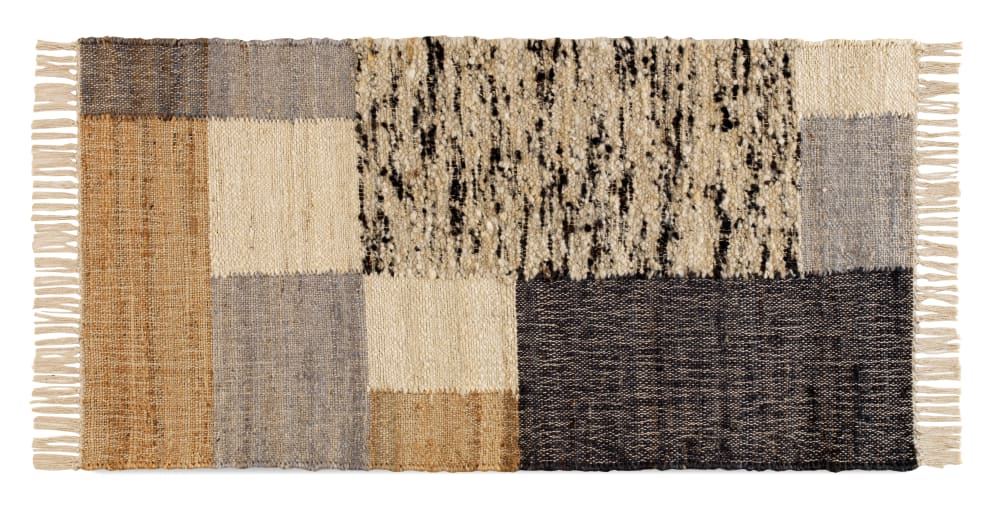 Tapis en jute, laine et coton 60x120 cm