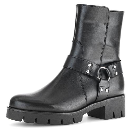 Bikerboots GABOR, Damen, Gr. 41, schwarz, Kalbsleder, unifarben, modisch, Schuhe, Blockabsatz, Stiefelette, Boots mit Best Fitting-Ausstattung