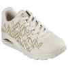 Sneaker SKECHERS "UNO-GOLDEN HEART", Damen, Gr. 40, beige (natur, goldfarben), Lederimitat, kontrastfarbene Details, modisch, Schuhe Sneaker, Freizeitschuh, Schnürschuh mit goldfarbenen Mylar-Stickereien