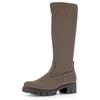 Stiefel GABOR, Damen, Gr. 38, XS-Schaft, grau (taupe), Textil, Veloursleder, klassisch, Schuhe, Blockabsatz, Plateau, Langschaftstiefel, mit XS-Stretch-Schaft