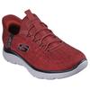 Slip-On Sneaker SKECHERS "SUMMITS-KEY PACE", Herren, Gr. 44, rot (rot, schwarz), Textil, sportlich, Schuhe, Slipper, Freizeitschuh, Halbschuh in veganer Verarbeitung