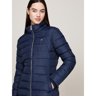 Steppmantel TOMMY JEANS "TJW ESSENTIAL HOODED DOWN COAT", Damen, Gr. XS (34), blau (schwarz night navy), Web, Steppware, Obermaterial: 100% Polyester. Futter: 100% Polyester, unifarben, casual, regular fit hüftbedeckend, Langarm Rippbündchen,... Image