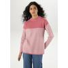 Strickpullover ANISTON SELECTED, Damen, Gr. 42, rosa (rosenholz, sanftes weiß), Strick, Obermaterial: 50% Viskose, 28% Polyester, 22% Polyamid, Jacquardmuster, elegant, oversize hüftbedeckend, Langarm Bündchen, Pullover, mit weiterem Stehkragen