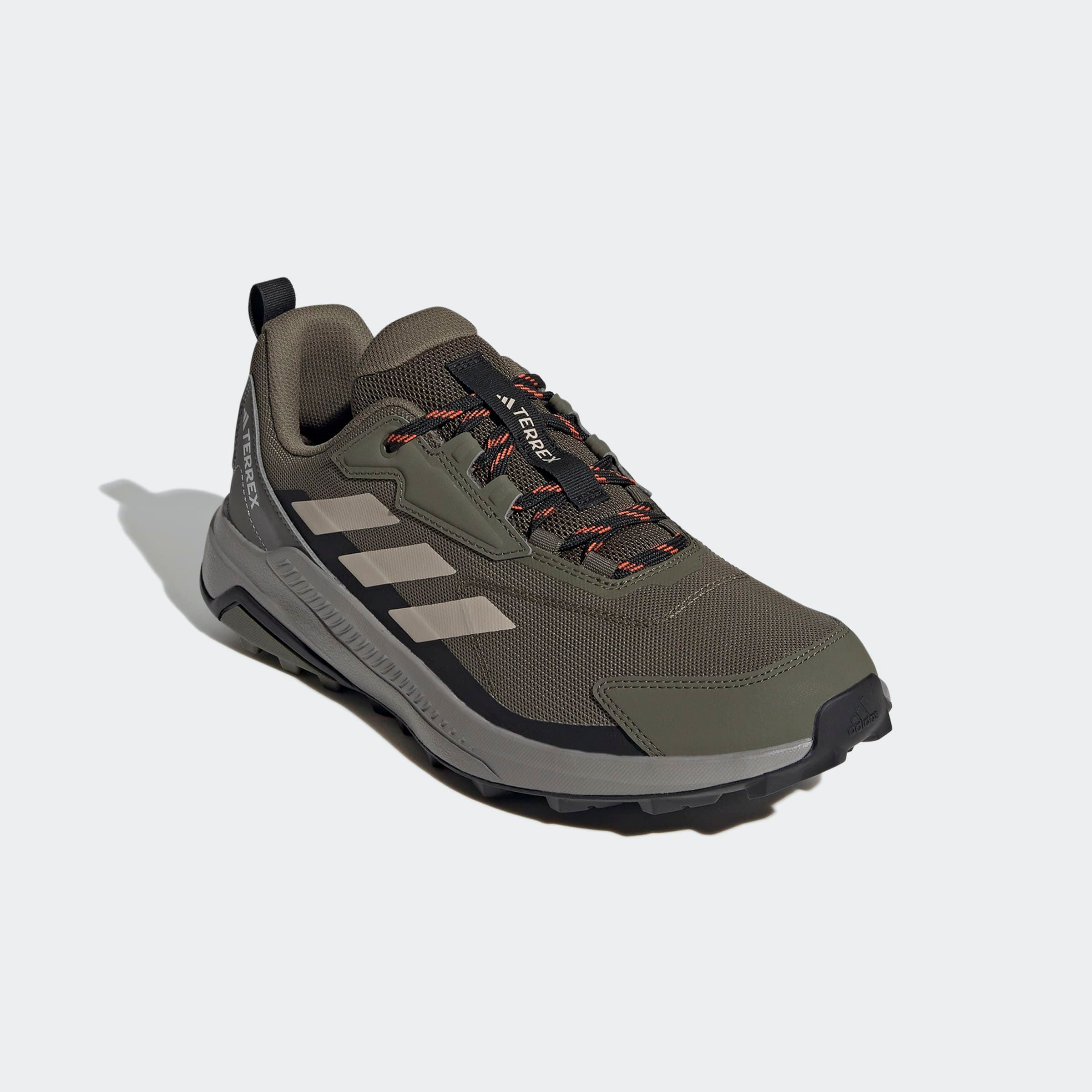 Wanderschuh ADIDAS TERREX "TERREX ANYLANDER", Herren, Gr. 43, grün (olive strata, wonder beige, core schwarz), Textil, Schuhe Wanderschuh