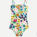 J. Crew Swim | Bandeau One-Piece In Vibrant Garden Piqu | Color: Blue/Pink | Size: 2