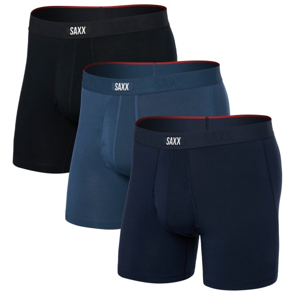 Saxx - Vibe Xtra Boxer Brief Fly 3-Pack - Kunstfaserunterwäsche Gr XL blau