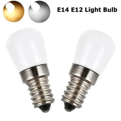 Mini E14 E12 Fridge Bulb 2W DC12V/24V LED Light Bulb Cool/Warm White Refrigerator Lamp for Home Microwave Sewing Machine