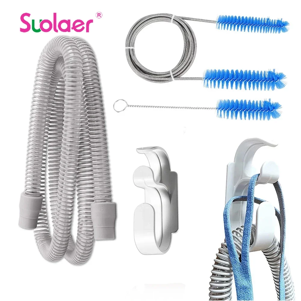 CPAP-Schlauch und CPAP-Schlauch, Haken- und Schlauchbürste, hält CPAP-Zubehör-Set sauber, ordentlich – Rohrhalter, Rohr, flexible Reinigungsbürste Image
