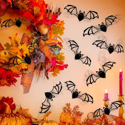Kreative 3d Fledermaus Wanda uf kleber Halloween dekorative Wanda uf kleber Happy Halloween Party liefert Hintergrund Wand dekoration Image