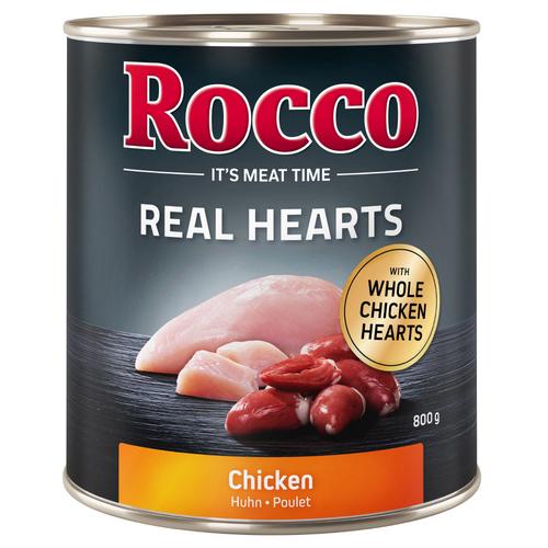 6x800g Huhn Rocco Real Hearts Hundefutter nass