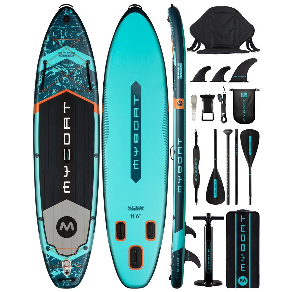 Myboat Wasserdicht Extra Breite Aufblasbare Paddle Board 11'6''x34''x6''Adult Stehen Stil Wasser Angeln Mit Zubehör SUP Image