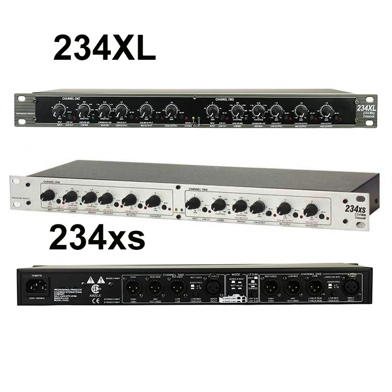 234XS Elektronische Crossover 234XL Professional Sound Peripheren Ausrüstungen Stereo 2/3 Weg, Mono 4-Weg Crossover Audio Equalizer Image