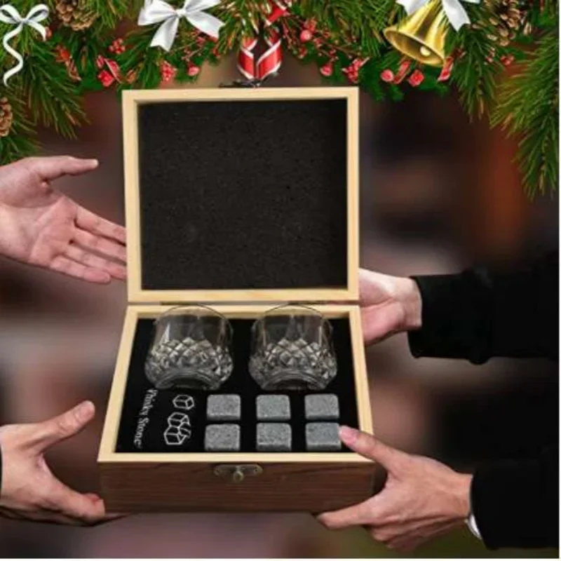 Vatertag geschenk Whisky Eis stein Weinglas Set Whisky glas für Männer Väter Ehemann Geburtstags feier Alters geschenk Image
