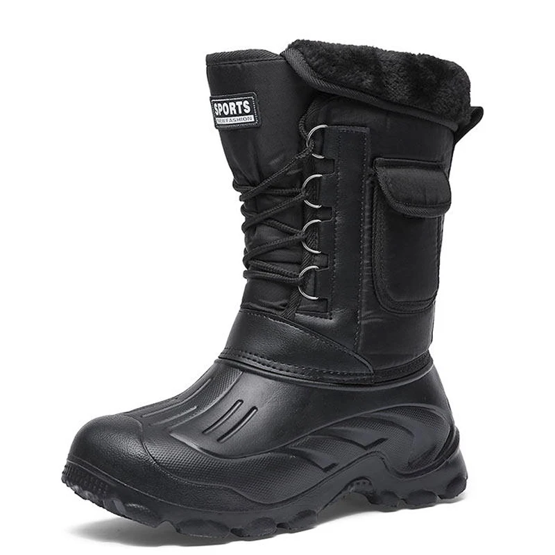Männer Winter Schnee Stiefel Outdoor Angeln Schuhe Schnee Trekking Schuhe 2024 Neue Männliche Outdoor Wanderschuhe Angeln Männer Turnschuhe Männer Stiefel Image