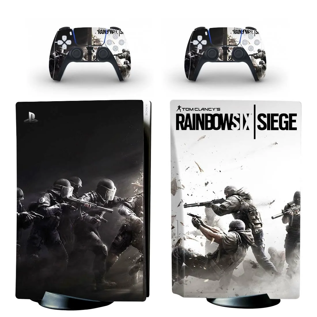 Rainbow Six Siege PS5 Disc Skin Aufkleber Aufkleber Cover für Konsole und 2 Controller PS5 Disk Skin Aufkleber Vinyl Image