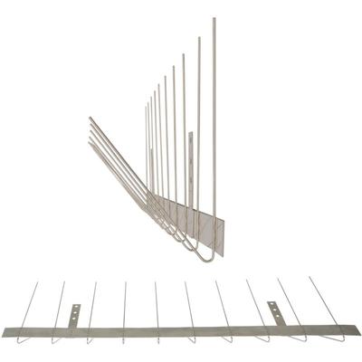 5 Meter (10 x 0,5m) Taubenspikes Dachrinne 2-reihig V2A-Standard - hochwertige Lösung für